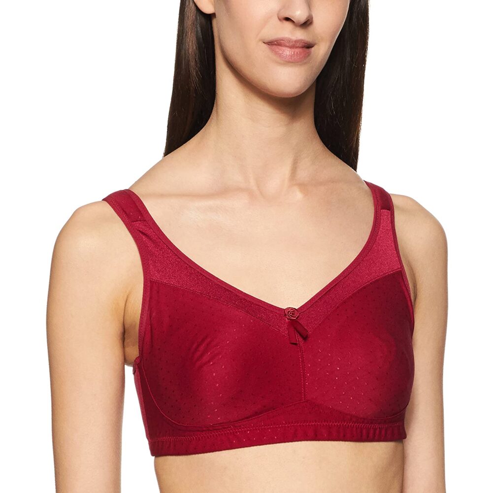 Non-Padded  Wire free Full Coverage Bra for women Maroon