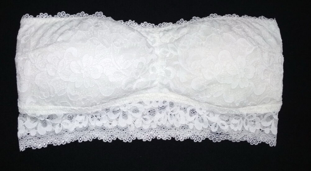 Tube Bra white color spandex Stylish Design lace fabrics - Image 2