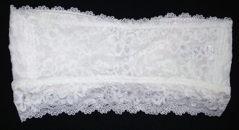 Tube Bra white color spandex Stylish Design lace fabrics - Image 3