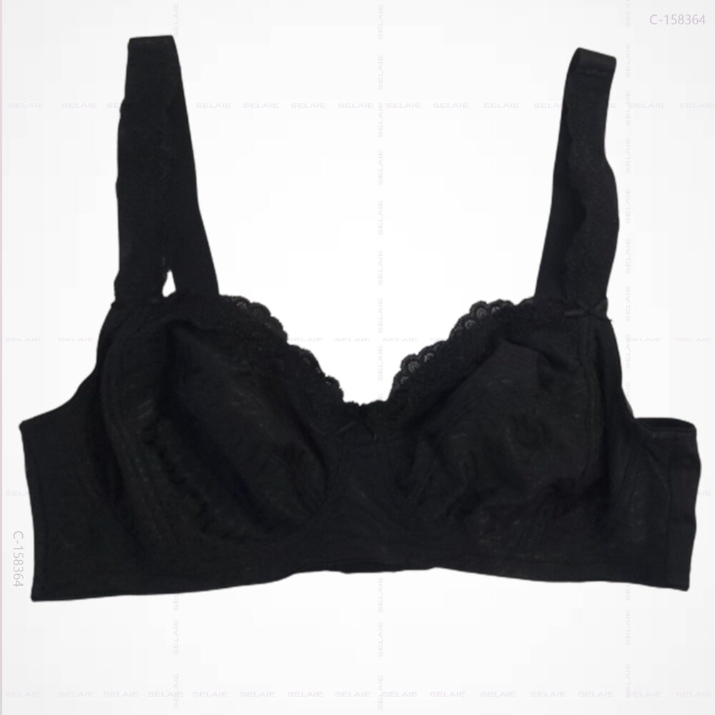 Non Foam Non Wire Full Coverage Bra Black - Image 3