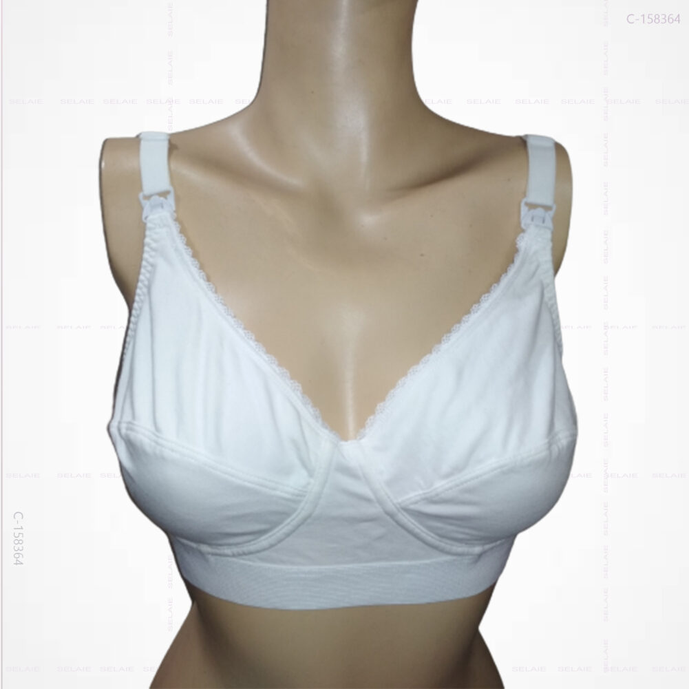 Cotton soft comfortable white color nonstick non padded Bra - Image 2