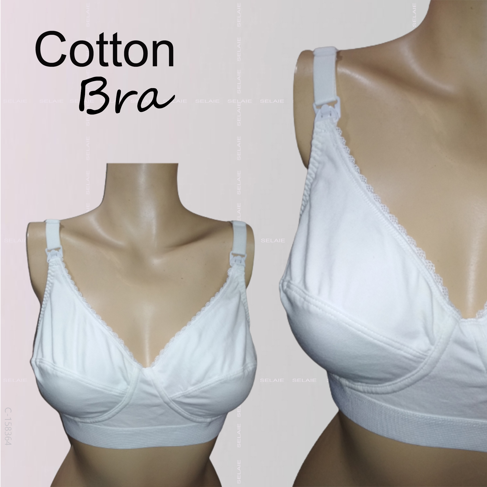 White Cotton Voile Non Padded Daily wear Bra, EST-SSW-780