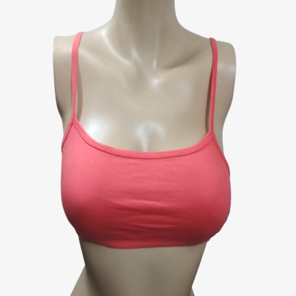 Cotton Blend Sports transparent strap full coverage bra, Plain at