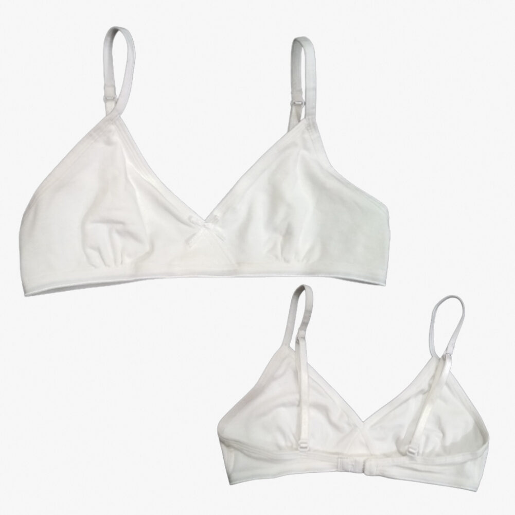 Comfortable and Supportive White Cotton Soft Bra - Image 3