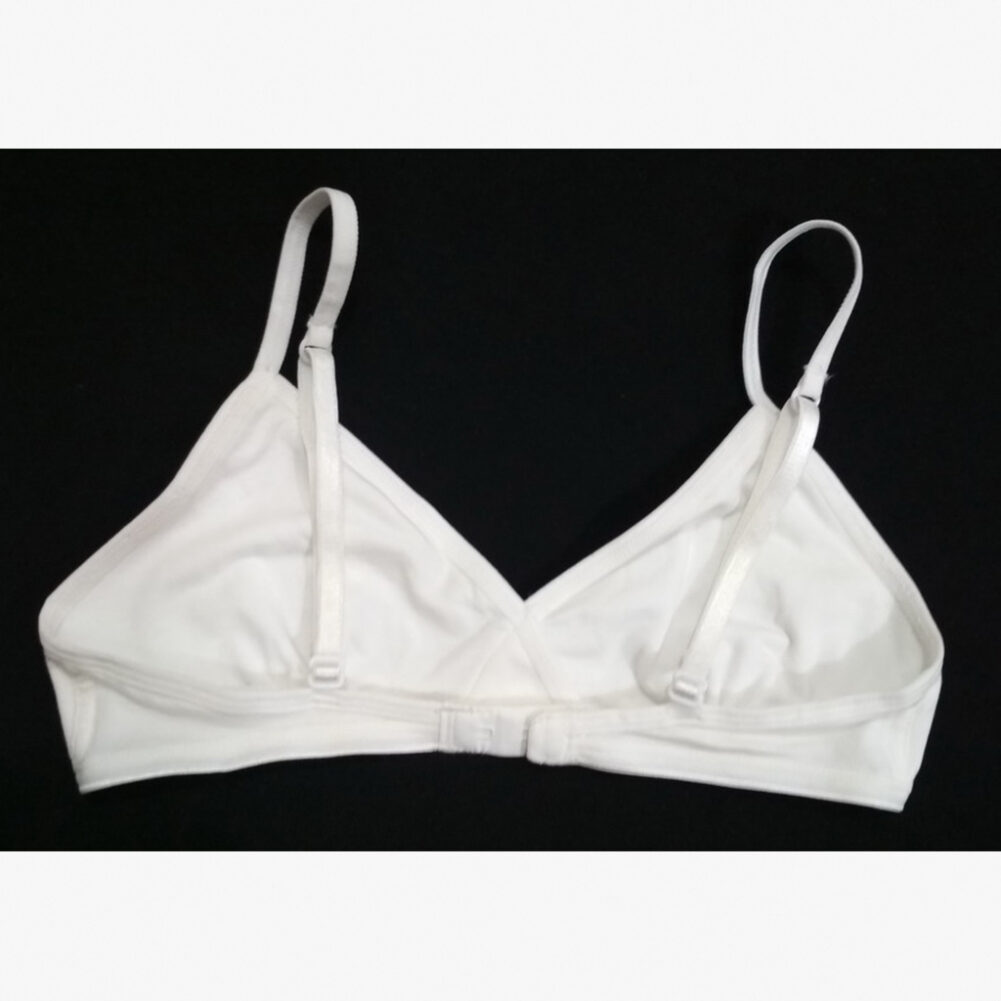 Comfortable and Supportive White Cotton Soft Bra - Image 2