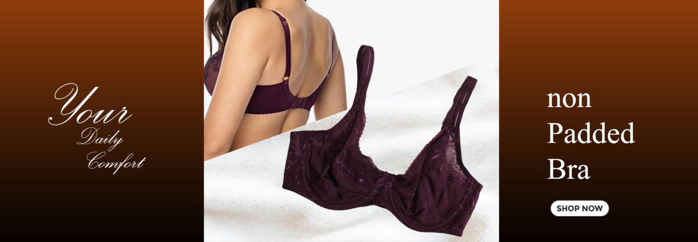 Dark Purple Non-Foam Soft Wire Bra – Underwired, Adjustable Straps